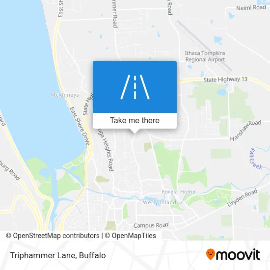 Triphammer Lane map