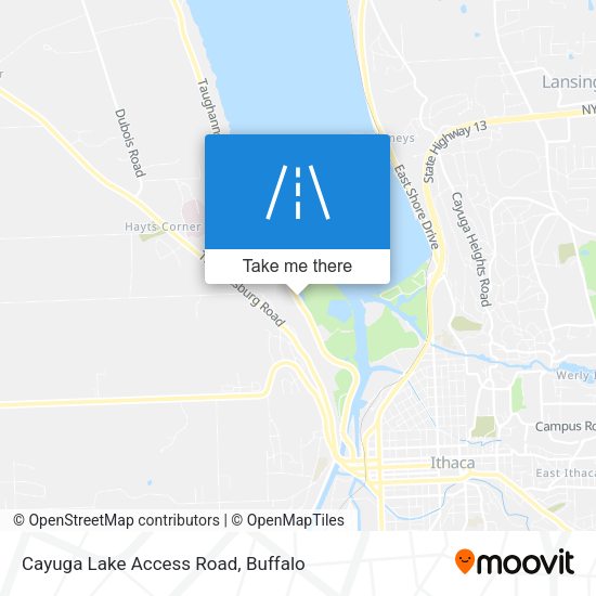 Cayuga Lake Access Road map