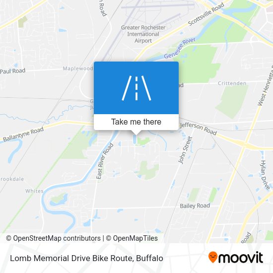 Lomb Memorial Drive Bike Route map