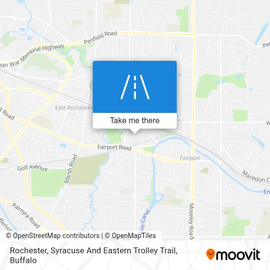 Rochester, Syracuse And Eastern Trolley Trail map