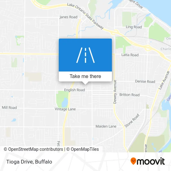 Tioga Drive map