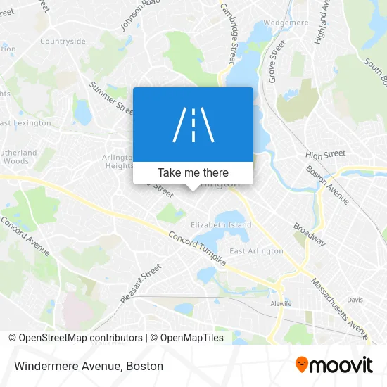 Windermere Avenue map