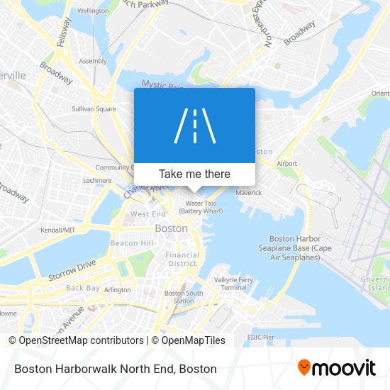 Boston Harborwalk North End map