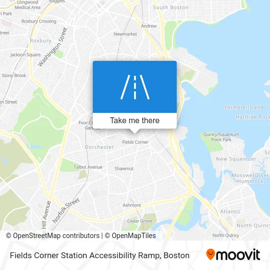 Fields Corner Station Accessibility Ramp map