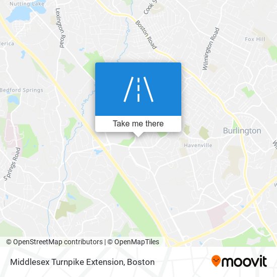 Middlesex Turnpike Extension map