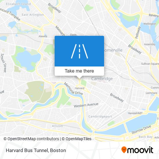 Harvard Bus Tunnel map