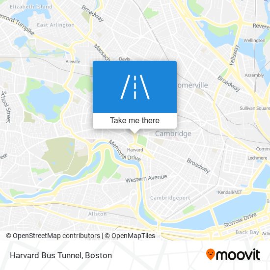 Mapa de Harvard Bus Tunnel