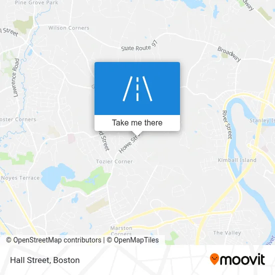 Hall Street map