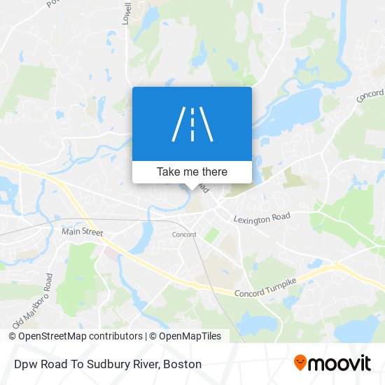 Dpw Road To Sudbury River map