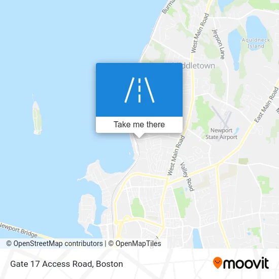 Gate 17 Access Road map