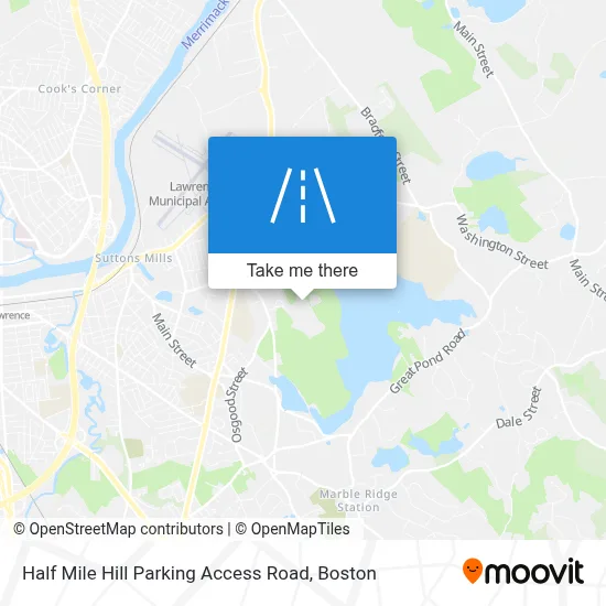 Half Mile Hill Parking Access Road map