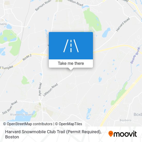 Mapa de Harvard Snowmobile Club Trail (Permit Required)