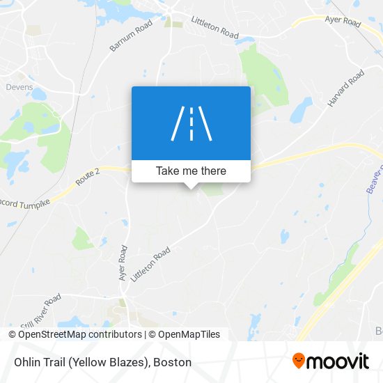 Mapa de Ohlin Trail (Yellow Blazes)