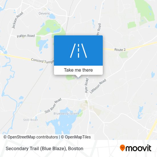 Secondary Trail (Blue Blaze) map