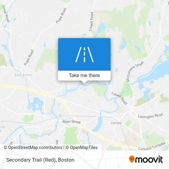 Secondary Trail (Red) map