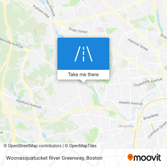 Woonasquatucket River Greenway map