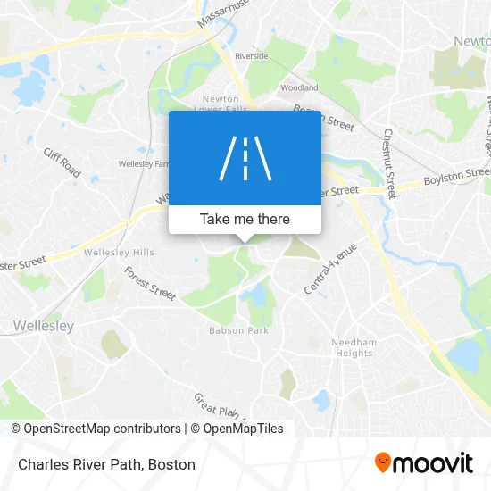 Charles River Path map