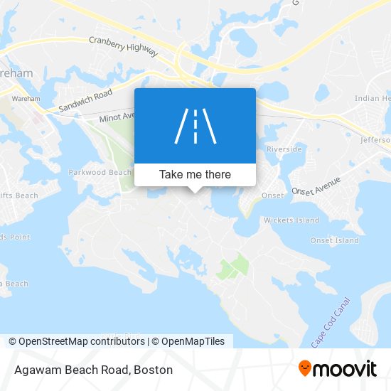 Agawam Beach Road map