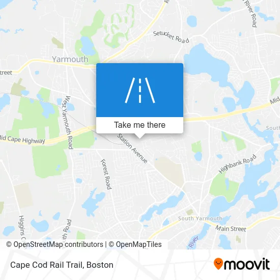 Cape Cod Rail Trail map