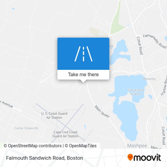 Falmouth Sandwich Road map