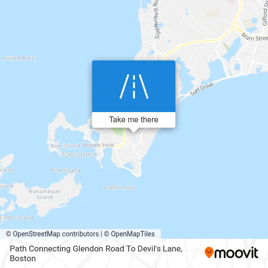 Path Connecting Glendon Road To Devil's Lane map