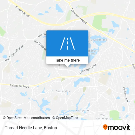 Thread Needle Lane map