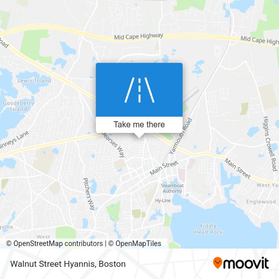 Walnut Street Hyannis map
