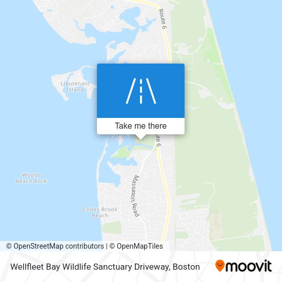 Mapa de Wellfleet Bay Wildlife Sanctuary Driveway