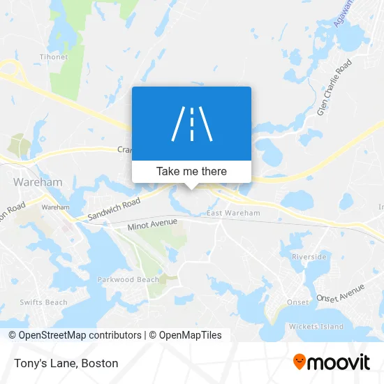 Tony's Lane map