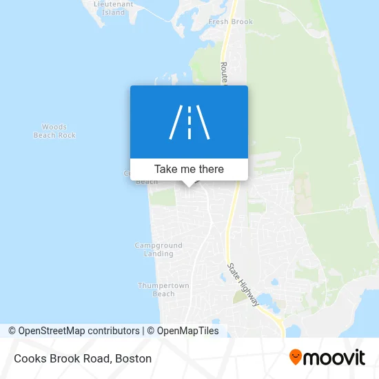 Cooks Brook Road map