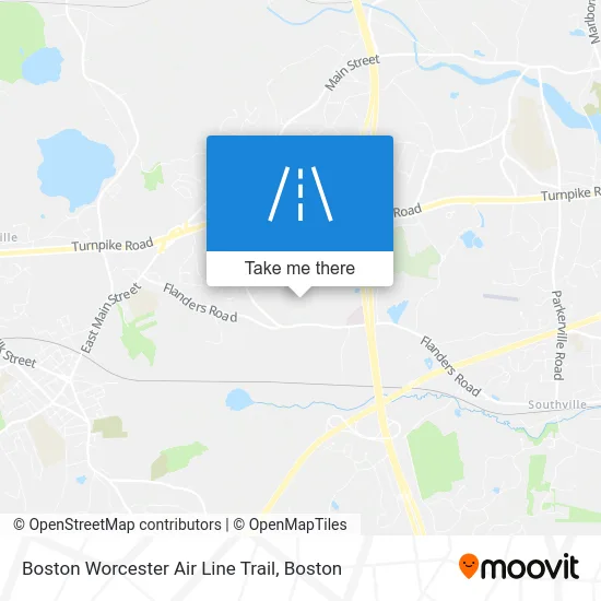 Boston Worcester Air Line Trail map