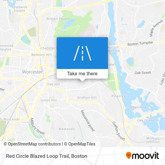 Red Circle Blazed Loop Trail map