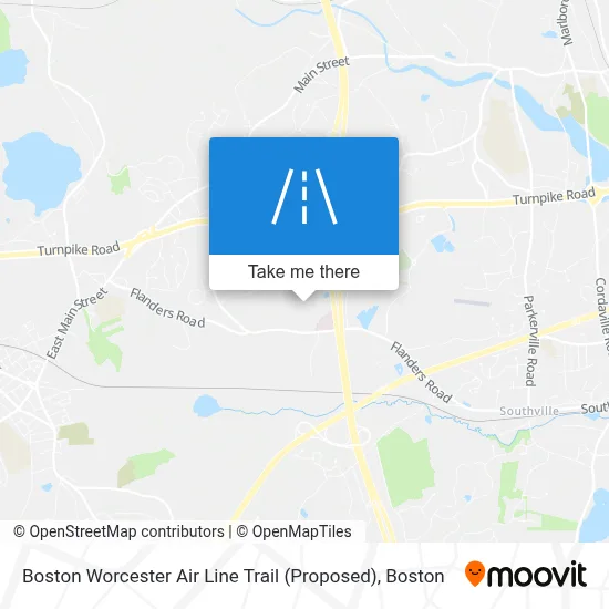 Boston Worcester Air Line Trail (Proposed) map