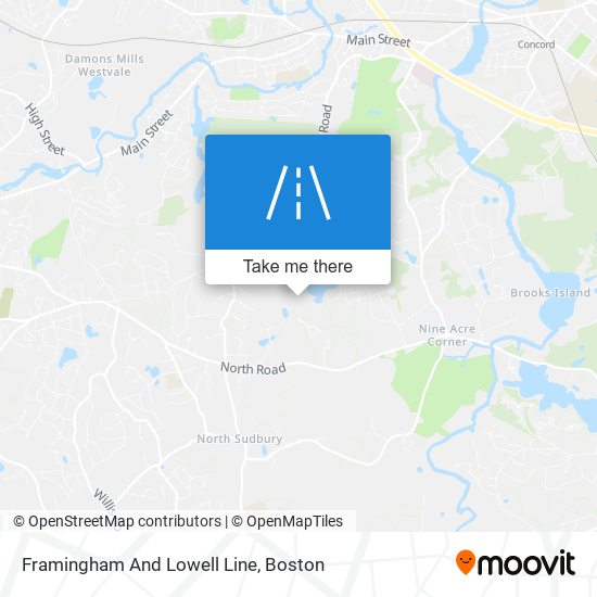 Framingham And Lowell Line map