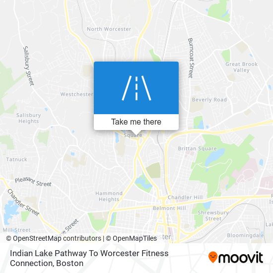 Indian Lake Pathway To Worcester Fitness Connection map