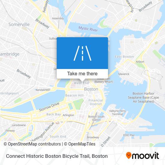 Mapa de Connect Historic Boston Bicycle Trail