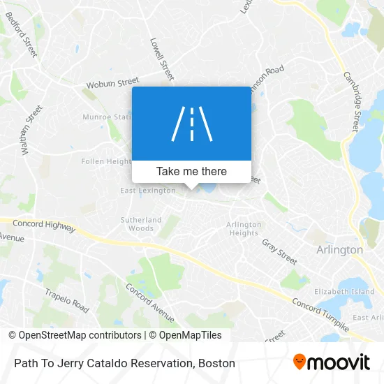 Path To Jerry Cataldo Reservation map