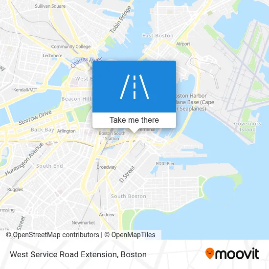 West Service Road Extension map