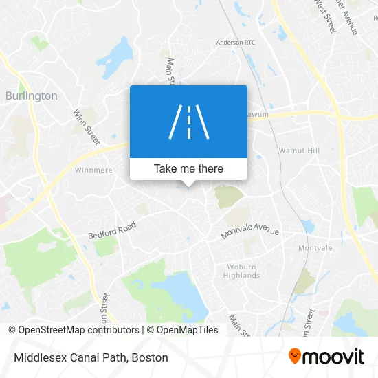 Middlesex Canal Path map