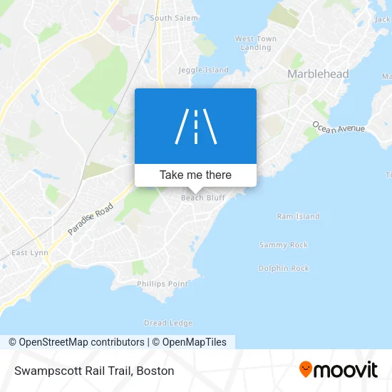 Swampscott Rail Trail map