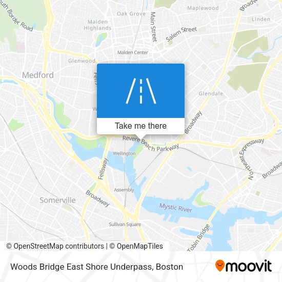 Woods Bridge East Shore Underpass map