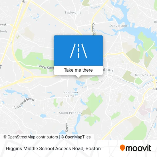 Higgins Middle School Access Road map