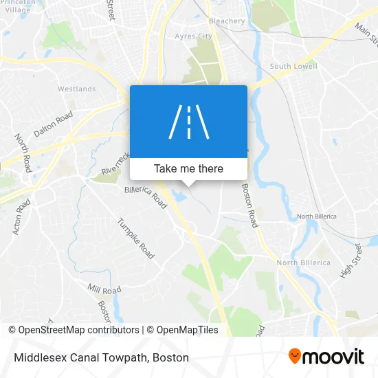 Middlesex Canal Towpath map