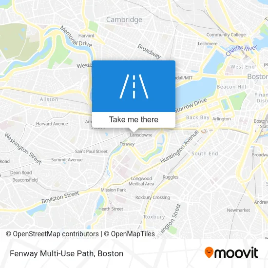 Mapa de Fenway Multi-Use Path