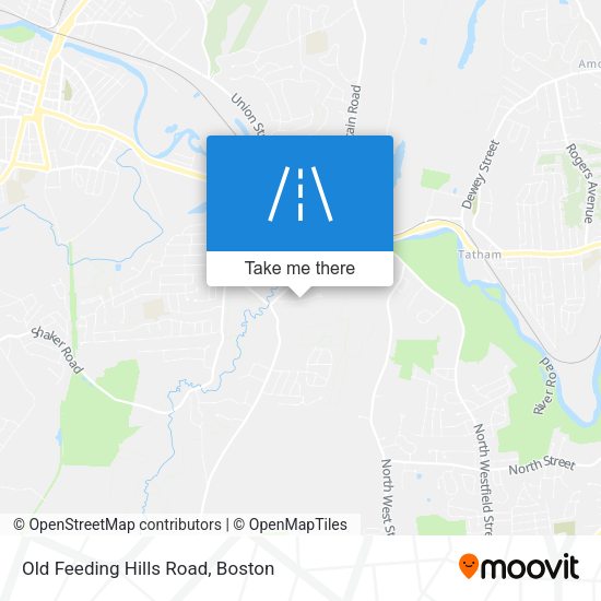 Old Feeding Hills Road map