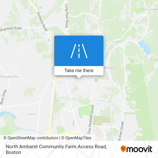 North Amherst Community Farm Access Road map