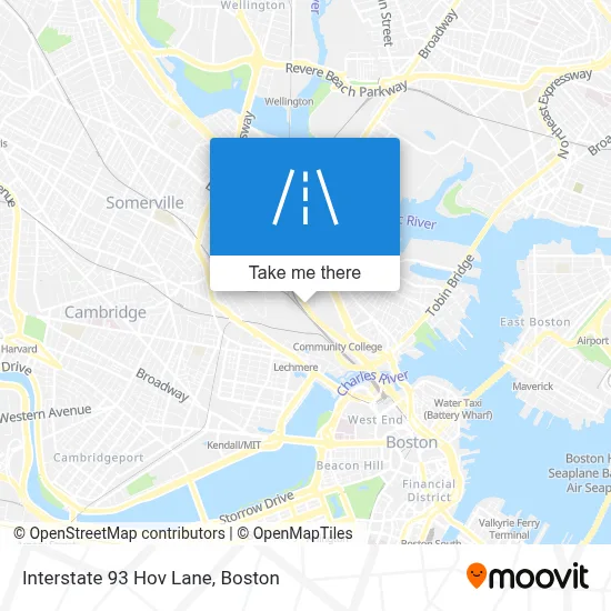 Interstate 93 Hov Lane map