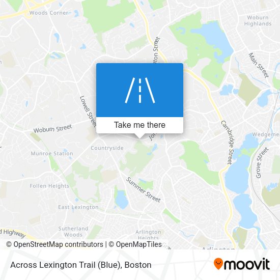 Across Lexington Trail (Blue) map
