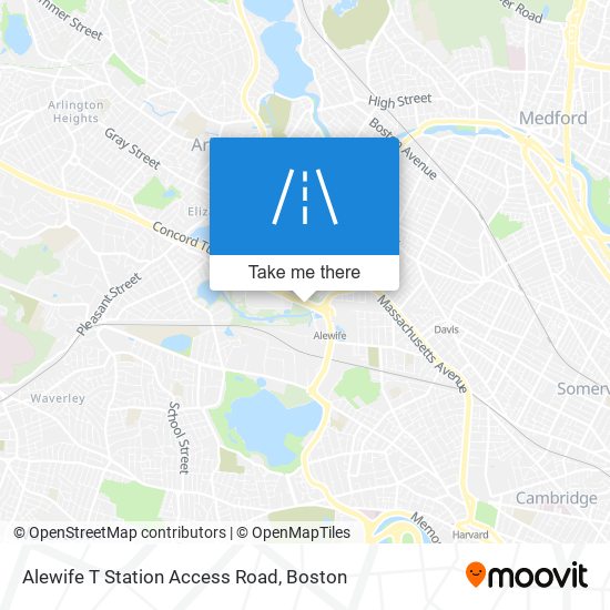Alewife T Station Access Road map