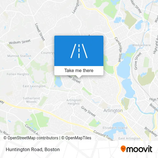 Huntington Road map